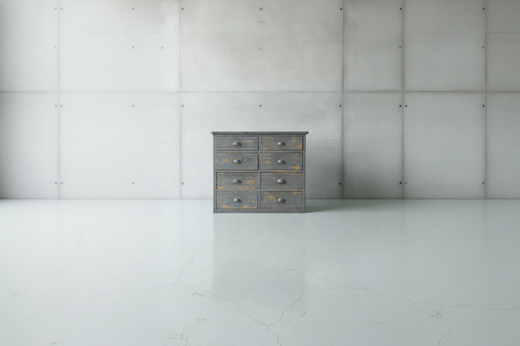 Cassettiera Industriale Grigia - 1960