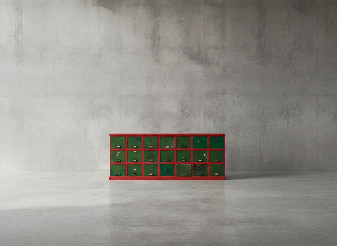 Cassettiera Industriale Rossa - 1950
